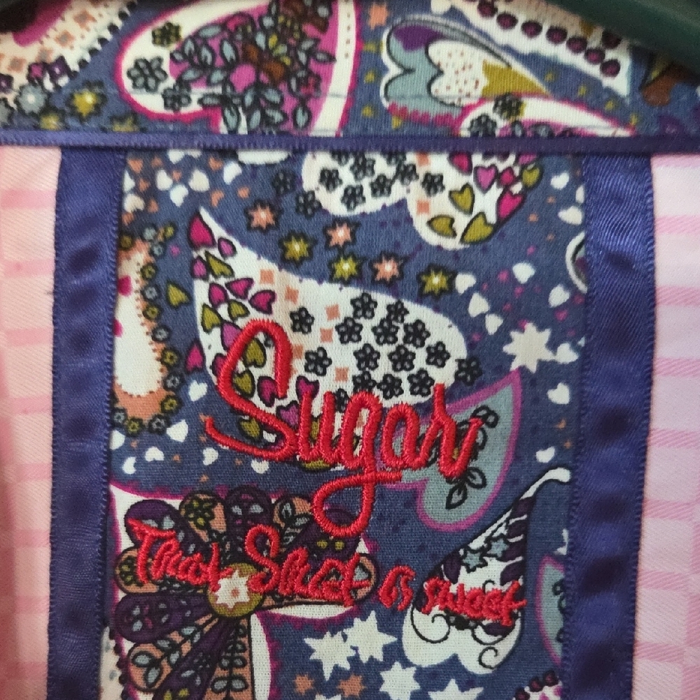 Sugar Men's Pink Button Down Shirt with Patterned Accents - Picture 2 of 5
